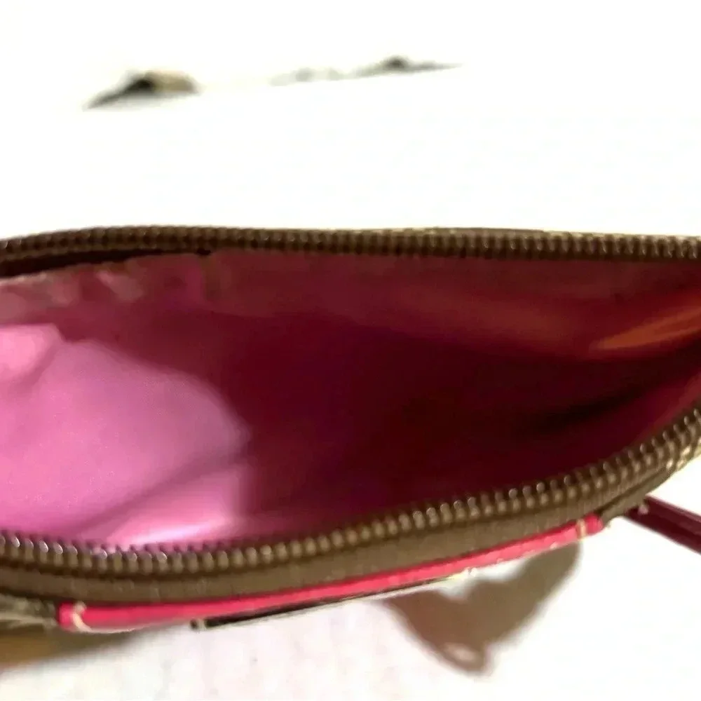 Coach vintage cc signature print  canvas wristlet wallet